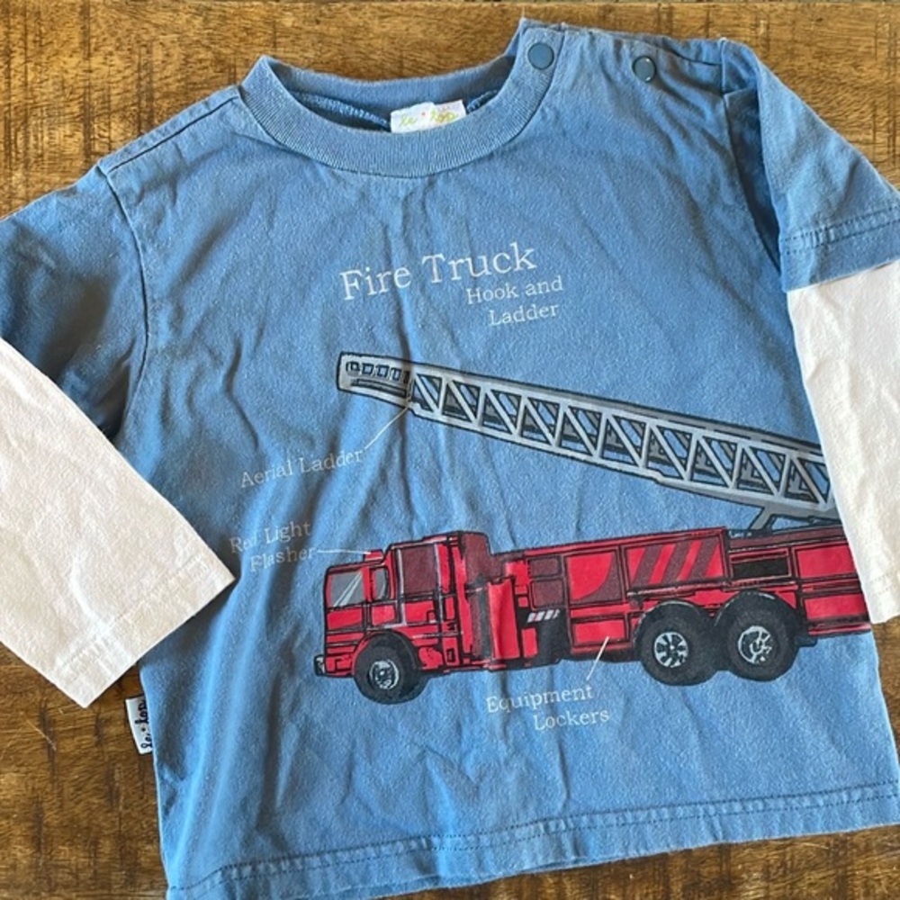 Le Top 24m Firetruck Long Sleeve Top
